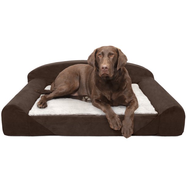FurHaven Pet Dog Bed Orthopedic Faux Fur & Backed Suede Luxury