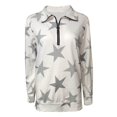 thumbnail image 4 of Blusa tipo túnica informal con solapa y cremallera para mujer, cuello en V, manga larga, suelta, suave Pompotops gfhjh4970, 4 of 4