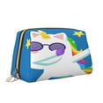 thumbnail image 2 of Naloa Cool Unicorn Star Golden Leather Makeup Bag for Purse Travel, Portable Small Cosmetic Organizer for Women and Girls, Make up Bag with Zipper, 2 of 8