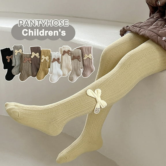 Jinhomg Toddler Girl Clothes Thick Cable Knit Leggings Cotton Infant Stockings Pantyhose Dance Students School Footed Tight Beige (1-12 Years)