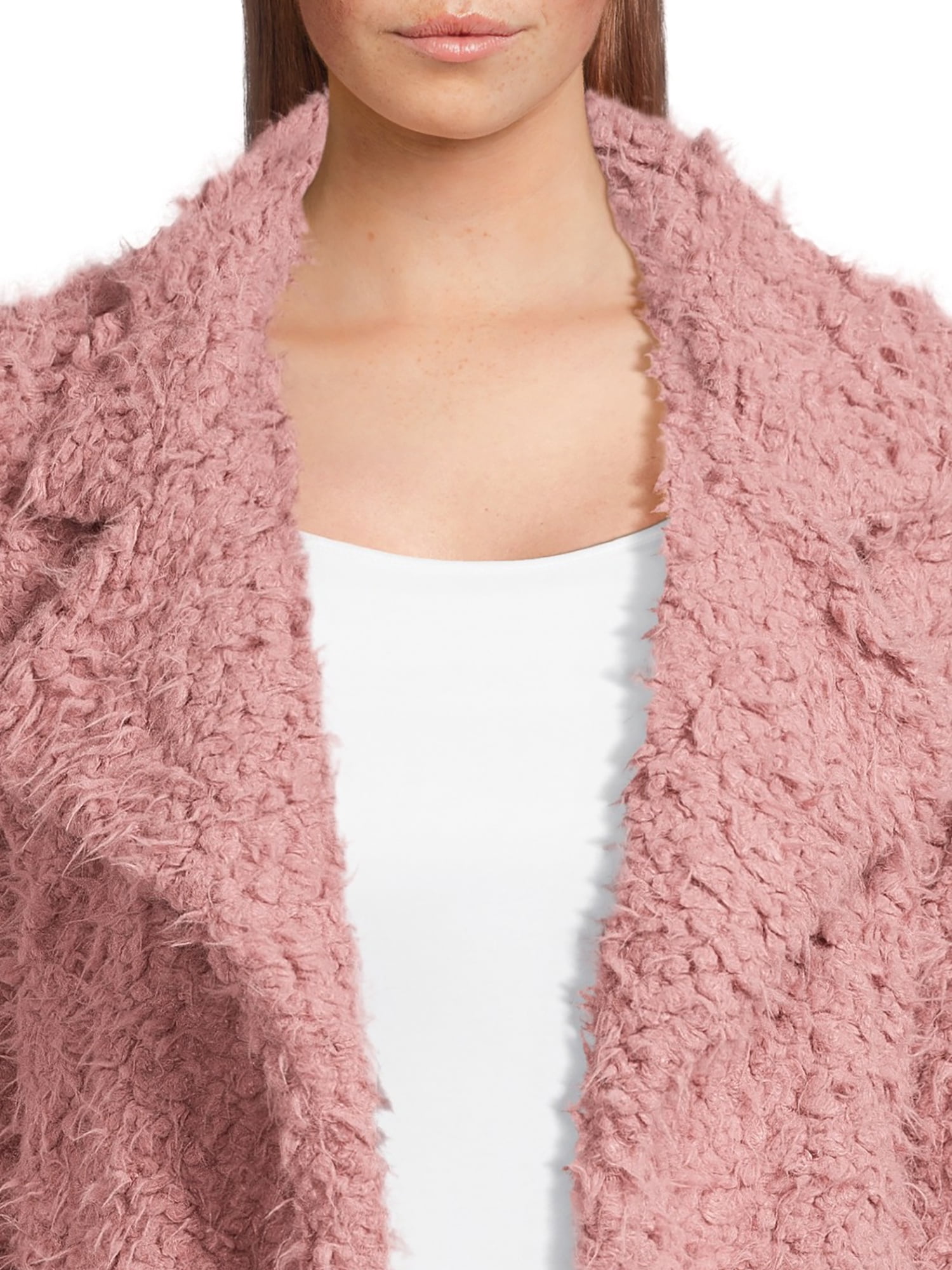 Belle du Jour Juniors Faux Fur Open Front Jacket, Sizes XS-XL