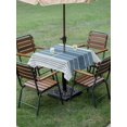 thumbnail image 5 of Outdoor Tablecloth with Umbrella Hole, Blue Ombre Stripe Spillproof Waterproof Outdoor Table Cover, Farmhouse Striped Gradient Patio Tablecloths for Party/Garden/Picnic, Square 60"x60", 5 of 9
