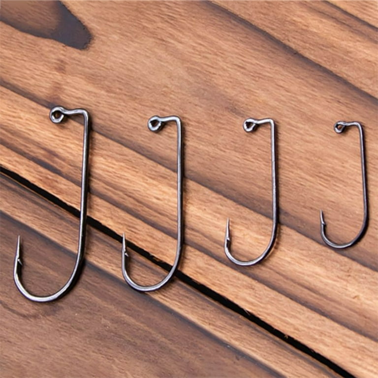 50Pcs 90 Degree Fishing Hook, Aberdeen Hook Barbarian Hook Long Shank Bend  Hook High Carbon Steel Fishing Hook