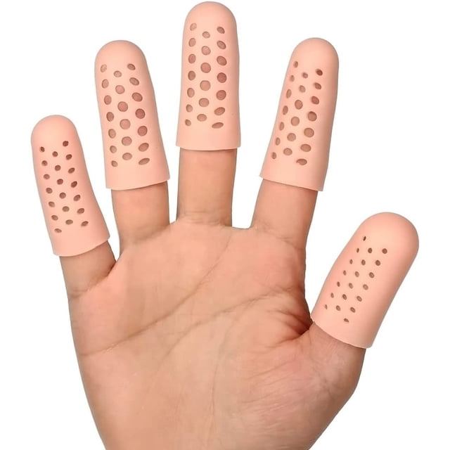 Dedo de silicona transpirable para dedos agrietados, eczemas, ampollas, callos, dedos rotos (10 piezas) TUNC Sencillez