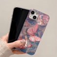 thumbnail image 2 of for iPhone Case,Luxury Water Ripple Pattern Butterfly Blu-ray Silicone Glossy Bumper Camera Lens Protection Soft Shockproof Phone Case (Pink,iPhone 14 Pro Max), 2 of 5