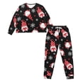 thumbnail image 2 of DISNIMO Santa Claus Print Lounge Sets for Women Snowflake Print Tow Piece Outfits Long Sleeve Top and Long Pants Casual Fashion Loungewear with Pocket Crew Neck Ladies Nightwear Set, 2XL, 2 of 7