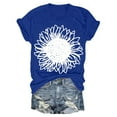 thumbnail image 2 of Blue Women's Short Sleeve T-shirt, Women'S Sunflowers Short Sleeve T Shirts Vintage Cute Graphic Crew Neck Summer Casual Tops,Women's Short sleeve T-shirt XL, 2 of 4