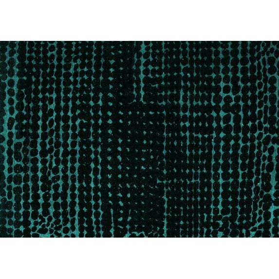 Ahgly Company Machine Washable Indoor Rectangle Abstract Turquoise Blue Modern Area Rugs, 5' x 7'