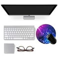 thumbnail image 5 of Round Small Mouse Mat Gaming Circle Anti-Slip Rubber Base with Stitched Edge Protable 7.9 * 7.9inch for Office Laptop,Computer (Black Marble), 5 of 5