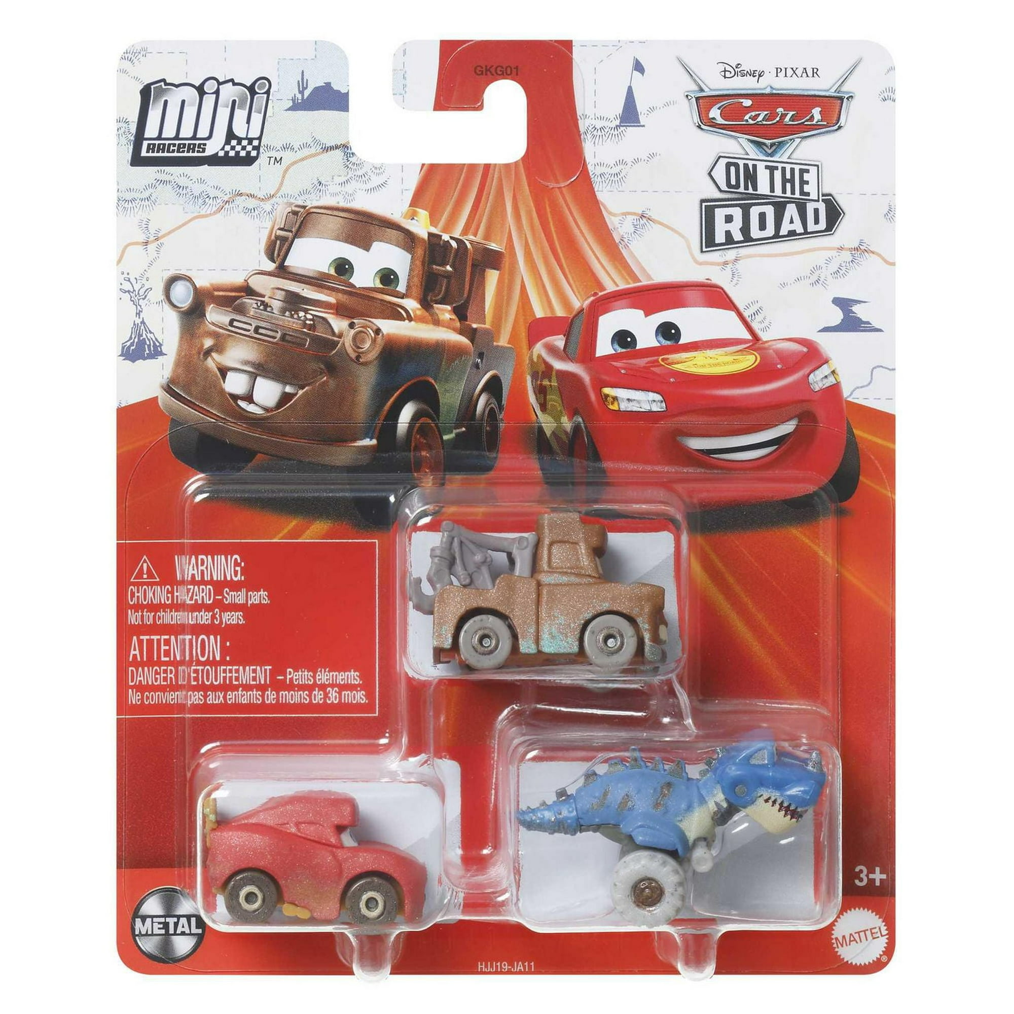 ミニカー DISNEY MOTORS Diecast mini cars Set of 3 Disney Cars On The Road Mini Racers Movie Set 3-Pack with