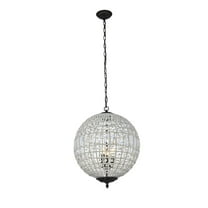 Elegant Lighting Olivia 18" 3 Light Royal Crystal Pendant Lamp