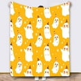 thumbnail image 4 of TOOPTY Halloween Throw Blanket, Green Ghost Design Flannel Fleece for Home Decor, Seasonal Comfort with Generous Size for Family Use, 4 of 7