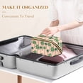 thumbnail image 3 of FORMRS Makeup Bag Travel Cosmetic Organizer for Women Fold Flat Zipper Pouch with Handle, Pink Palm Trees, 3 of 8
