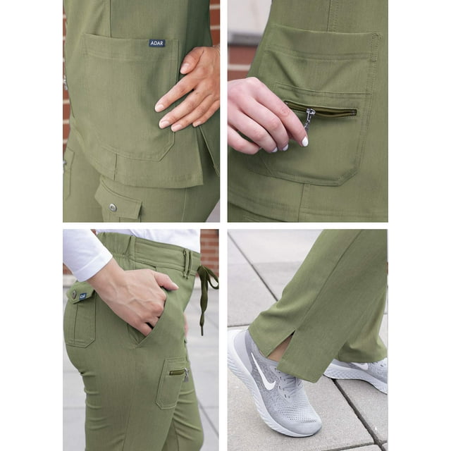 Adar Pro Heather Breakthrough Plus Ensemble de Sarrau pour Femmes - Haut à Col en V Amélioré et Pantalon à Multiples Poches