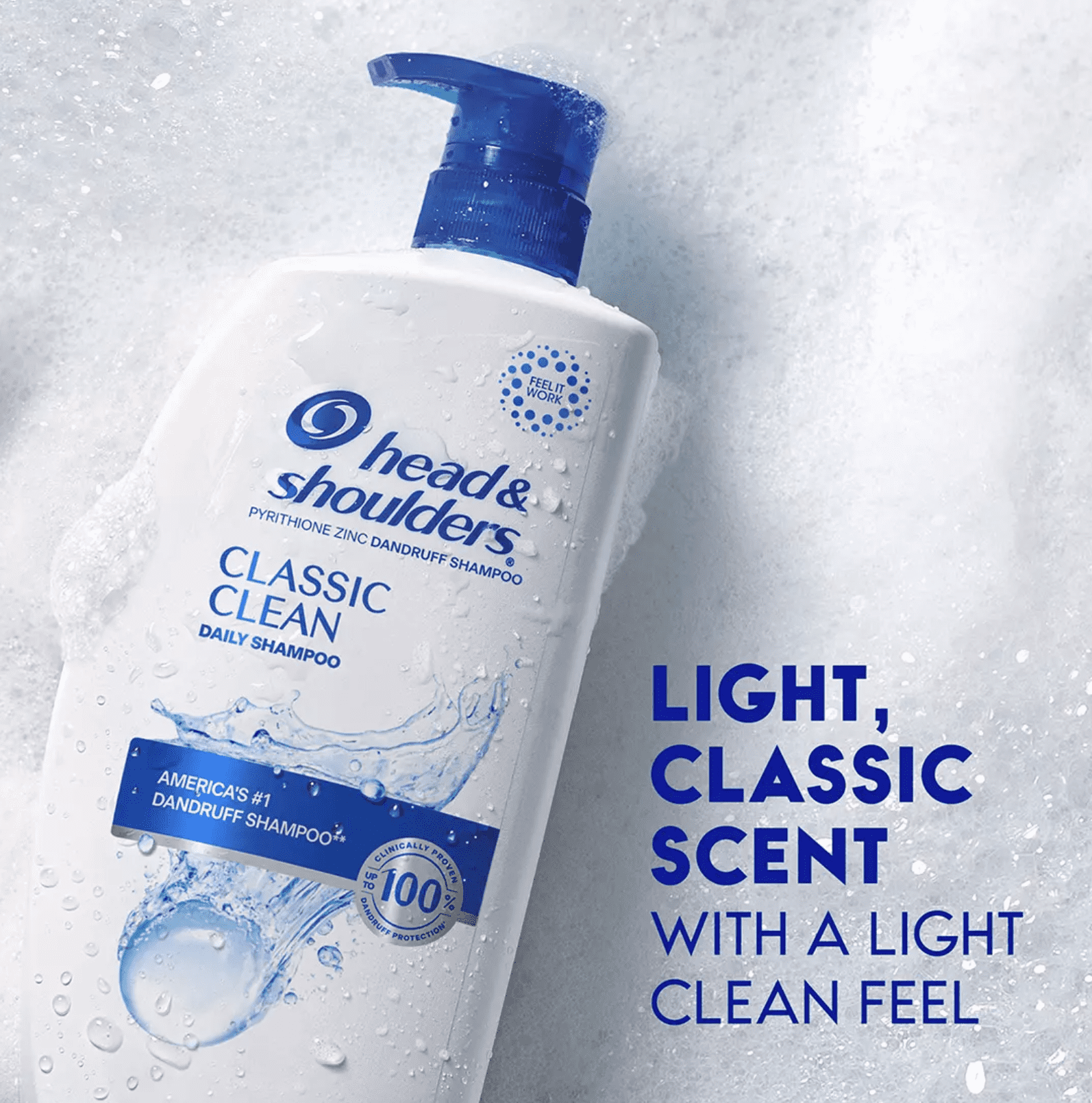 Head and Shoulders Dandruff Shampoo, Anti-Dandruff Treatment, Classic Clean for Daily Use, 40 oz.