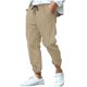 thumbnail image 2 of Pantalones largos para hombre, informales, a rayas, estampados, cintura elástica, cordón ajustable, bolsillo transpirable, pantalones tobilleros de poliéster para hombre., 2 of 5