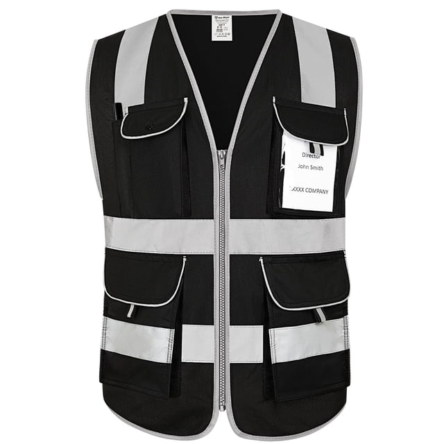 Chaleco de Seguridad Uno Mejor con 9 Bolsillos Reflectante ANSI Talla Mediana