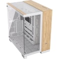 thumbnail image 1 of CORSAIR 6500X Mid-Tower ATX Dual Chamber PC Case â Panoramic Tempered Glass â Reverse Connection Motherboard Compatible â No Fans Included â White/Bamboo Wood, 1 of 8