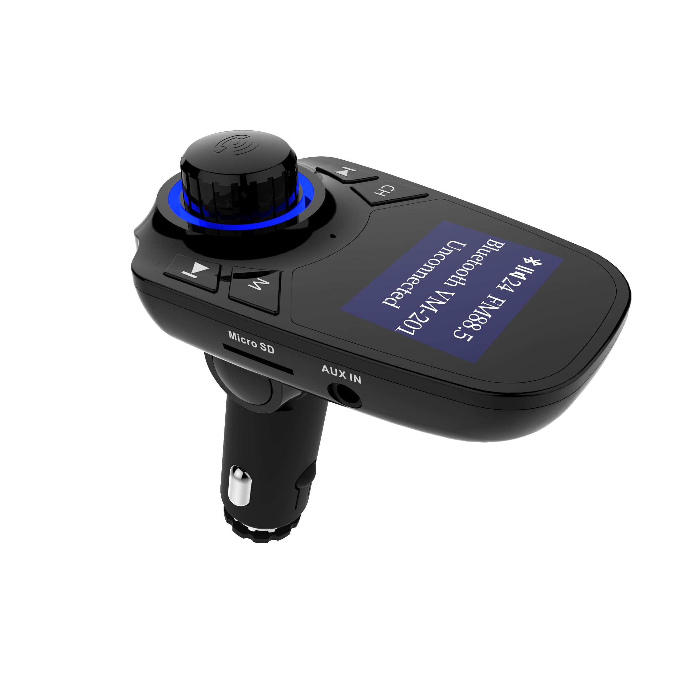 Onn Low Profile Bluetooth FM Transmitter, Hands-free Calls, Compatible with Smartphones, 8x5x10CM,66g