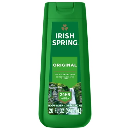 Irish Spring Original Moisturizing Body Wash for Men, 24-Hour Fresh, Face and Body Wash, Men’s Body Wash, Biodegradable Ingredients, Paraben Free, Cool Fresh Scent, 20 fl oz Bottle