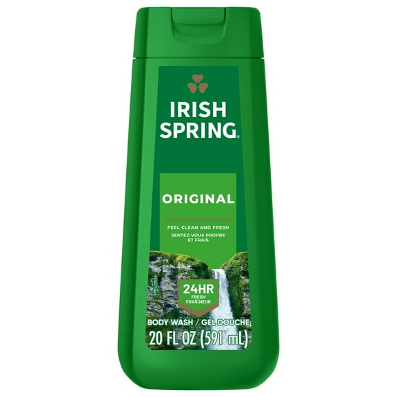 Irish Spring Original Moisturizing Body Wash for Men, 24-Hour Fresh, Face and Body Wash, Men’s Body Wash, Biodegradable Ingredients, Paraben Free, Cool Fresh Scent, 20 fl oz Bottle