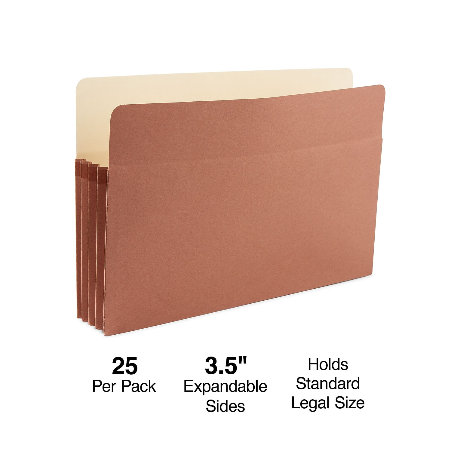 Redrope 1524E-OX Letter Size 3.5 Expansion Pendaflex Expanding File Pockets Redrope Reinforced with DuPont Tyvek Material 25 per Box Fоur Расk 