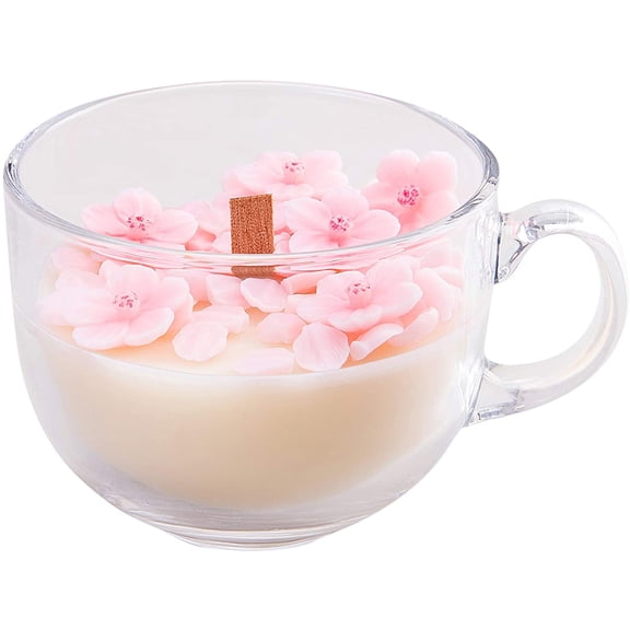 Southlake gifts Cherry Blossom Sakura Petal Floral Candle Cup, Pink