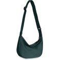 thumbnail image 1 of (Verde) 1pc Pequeño bolso de bola de masa de moda Bolso de hombro de viajero Bolso cruzado Mujeres Hombres Moda Mini bolso de media luna con correa de hombro ajustable, 2 cremalleras Bolso de nailon, 1 of 5