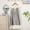 Gray and white color, variant on Super absorbent microfiber bath towel - quick-drying, stylish knitted fabric with bow design, machine washable, dreamy weave, suitable for women and teenagers - 85% polyester, 15% nylon