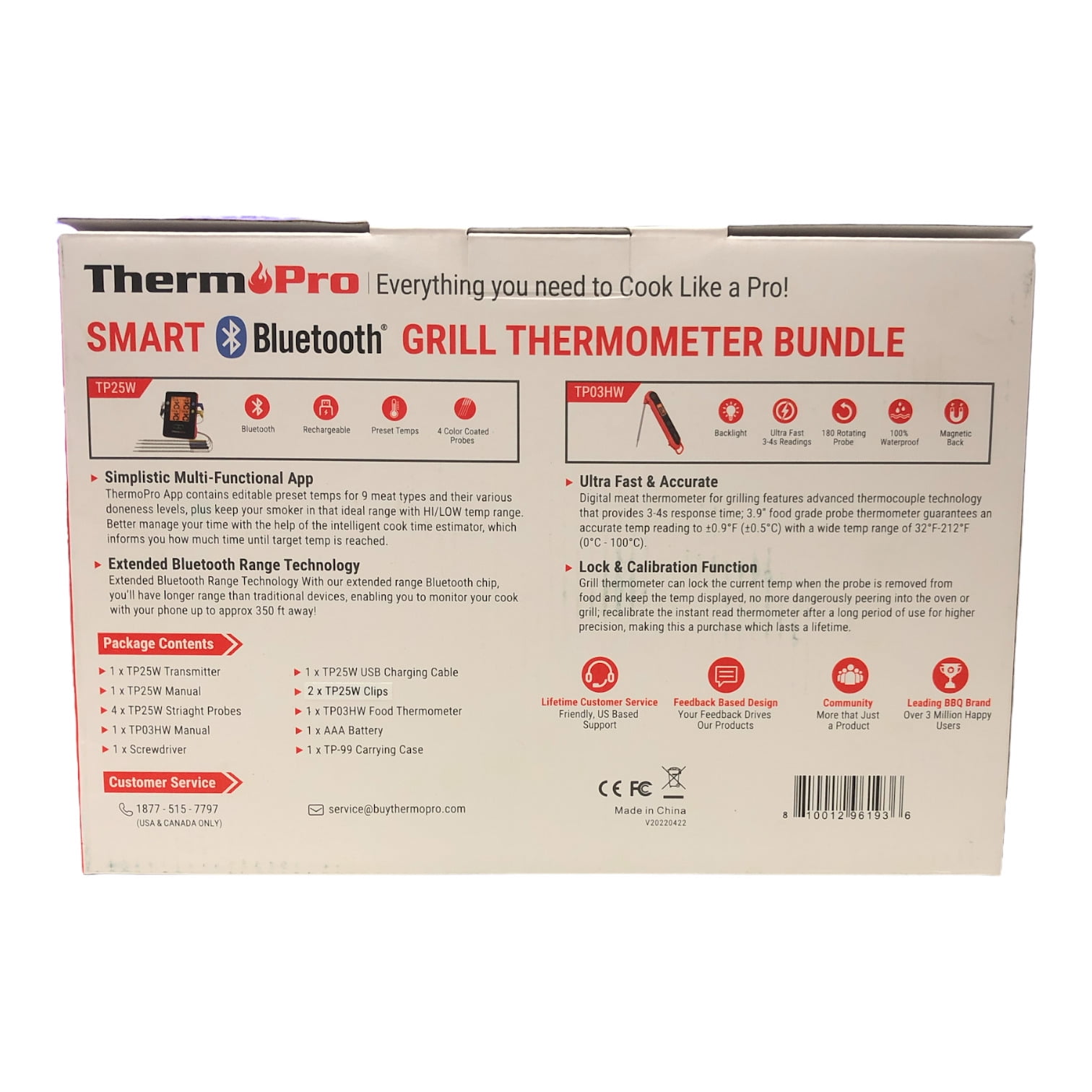 ThermoPro Truly Wireless Bluetooth Grill Thermometer Bundle