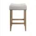 thumbnail image 3 of Banco Alto para Cocina y Barra – Silla Tapizada en Gris con Cojín Acolchado con Diseño Moderno con Estructura de Madera y Detalles Metálicos Set de 2 Piezas Gaon, 3 of 7