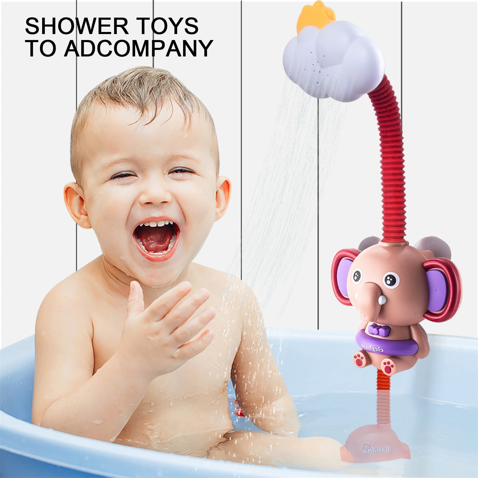 Fridja Baby Bath Toys Bath Shower Head Electric Elephant Adjustable