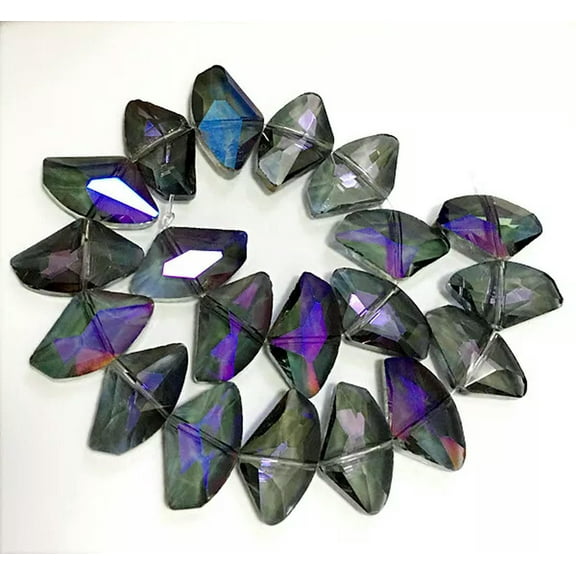 U8MO 14x24mm Faceted Shiny purple Crystal Quartz Axe Beads 10pcs