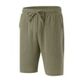 thumbnail image 5 of Pxkloy Mens Shorts Men Linen Shorts Elastic Waist Drawstring Lounge Shorts Mens Cotton Linen Shorts with Pockets Loose Fit Outdoor Summer Beach Shorts 2024 Army Green, 5 of 6