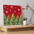 thumbnail image 4 of Ships Next Day Canvas Wall Art 16"x16", Christmas Tree Wood Framed Canvas Print Painting, Red Green Winter Snowflake Ready to Hang Picture Wall Decor for Home Bedroom Kitchen Office, 4 of 9