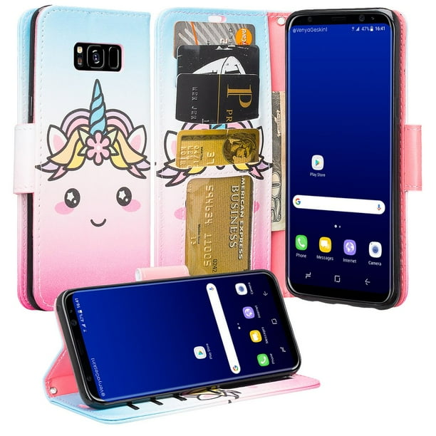 Cute Girls Women Phone Case for Samsung Galaxy S8 Plus Protective Pu