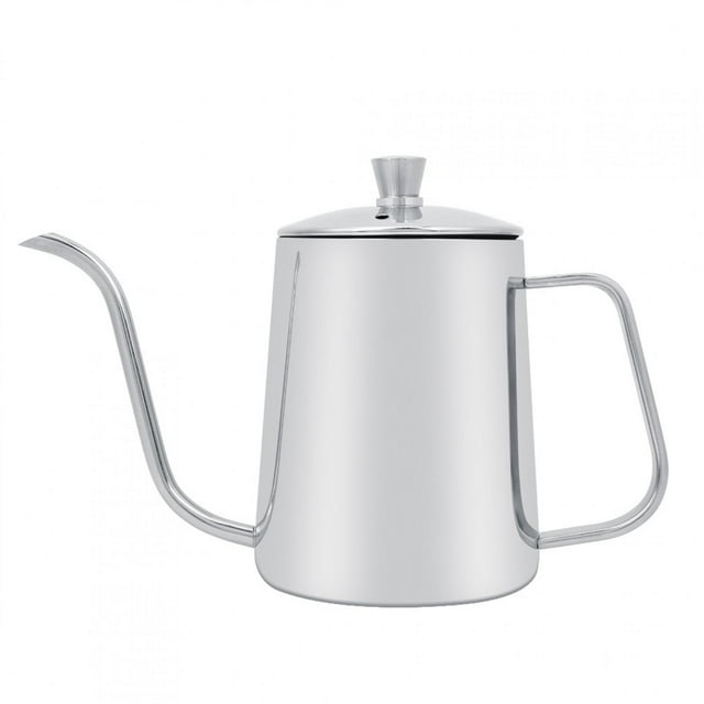 550ml Stainless Steel Long Gooseneck Coffee Pot Kettle with Lid for Home Kitchen Coffee Shop