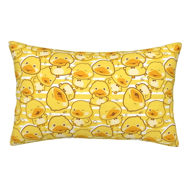 Fotbe Cool Duck With Yellow Strip Funda de Almohada Decorativa Estilo Occidental, Lujo en Algodón, Fundas para Almohadas King, Cojín Estampado para Decoración del Hogar-16"x24"
