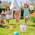 thumbnail image 5 of Yooshoverk Rabbits Bag Easter Small Bag Children'S Easter Tote Bag Gift Snacks Candy Easter Egg Canvas Bag Pink 9.84X9.06 In, 5 of 6
