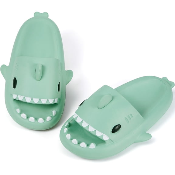 Women's Shower Slippers Shark Slippers Men Summer House Pillow Sandals Indoor and Outdoor Kids Bedroom Open toe Animal Cute Non-slip Cloud Spa shoes