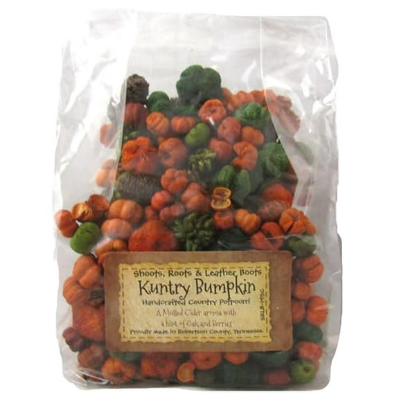 Shoots, Roots & Leather Boots Kuntry Bumpkin Potpourri 5 Cup Bag Rustic Botanical Blend with Orange & Green Putka Pods, Pinecones & Autumn Colors Handmade in Tennessee