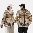 thumbnail image 4 of Daiia Vintage Dragonfly Artwork UPF 50+ Sun Protection Hoodie Jacket Lightweight Long Sleeve Sun Shirt for Women Men with Pocket Hiking Outdoor-Large, 4 of 7