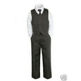 thumbnail image 6 of 5pc Boy Formal Wedding Party Brown Pinstripes Tuxedo Suit Baby Kid Teen sz S-12, 6 of 8