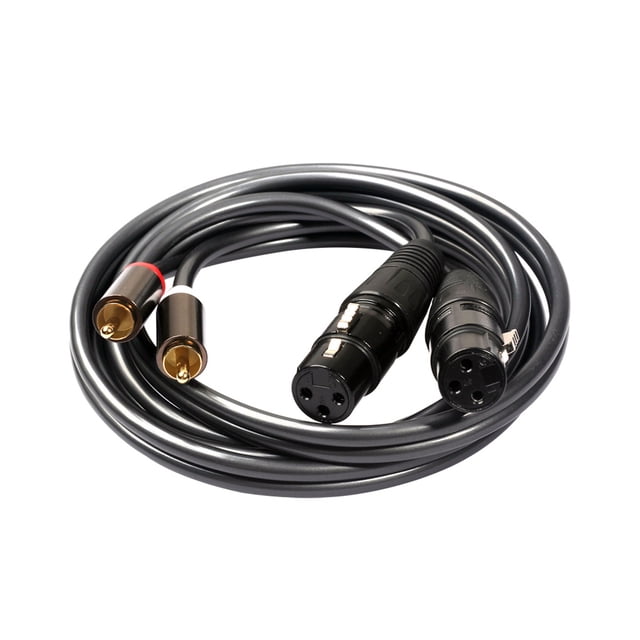 Cable de audio coaxial dual RCA a 2 XLR macho hembra Adaptador coaxial Cable de video plateado profesional sidaley EL0149-00