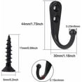 thumbnail image 2 of GrooFoo 10 Piezas Perchero Retro Gancho de Pared de Metal Negro Gancho Individual Atornillable Perchero de Pared Vintage para Albornoz Estantes del Hogar Cajones Taquillas Baño con 20 Tornillos, 2 of 5
