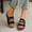 Black Wedge Shoes for Women, variant on CYMMPU Women's Metal Accent Open Toe Wedge Slide Sandals, Slip On Platform Comfort Mules, Casual Outdoor Summer Beach Walking Footwear Black 41