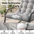 thumbnail image 5 of RADIATA Oversize Rocking Chair with Cushion & Footrest, Indoor Outdoor Rocking Chair Recliner, 400 lbs Capacity, Light Grey，2Pcs, 5 of 9