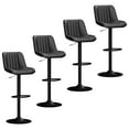 thumbnail image 4 of Walsunny Adjustable Bar Stools Set of 4 Leather Upholstered Swivel Counter Stools Counter Height Bar Stools with Large Base, Room Bar, Black, 4 of 6