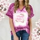 thumbnail image 2 of Top de manga corta con estampado de degradado Sexy de verano para mujer con cuello en V y estampado de día regular para mujer OAVQHLG3B Store lin121212, 2 of 5