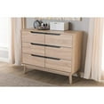 thumbnail image 3 of Baxton Studio Fella Mid-Century Modern Two-Tone Oak and Grey Wood 6-Drawer Dresser, 3 of 15